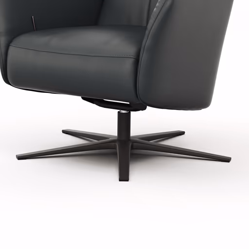 Sessel Noto Relax II - Rückenlehne verstellbar, Leder, schwarz