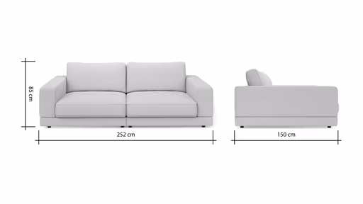 Megasofa Juni Lounge - B ca. 252 cm, Stoff, Offwhite