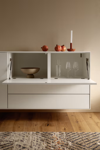 Sideboard Colore - B ca. 200 cm, Lack, Weiß