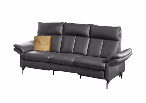 Sofa EM Luxemburg - 3-Sitzer, Leder, Anthrazit