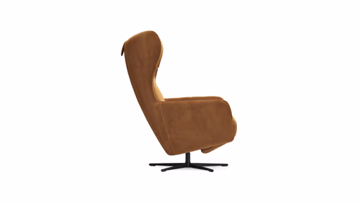 Relaxsessel Clemens - Größe M, inkl. Relaxfunktion (motorisch), Kopfstütze, Stoff,  Gold