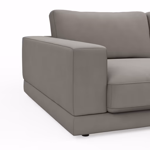 Megasofa Juni Lounge - B ca. 292 cm, Leder, Silbergrau