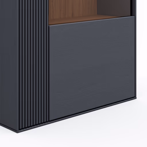 Hängevitrine Estana - Eiche massiv, Anthrazit