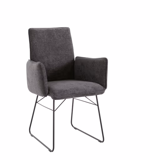 Armlehnstuhl Elda - Stoff, Anthrazit