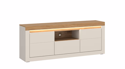 TV-Lowboard - mit Beleuchtung, B ca. 154 cm, Kaschmir, Stone Eiche Nachbildung