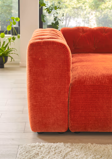 Sofa - 2-Sitzer, Stoff, Orange