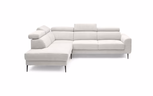 Ecksofa CHARIS - Ecke links, 2-Sitzer, Microfaser, Silbergrau