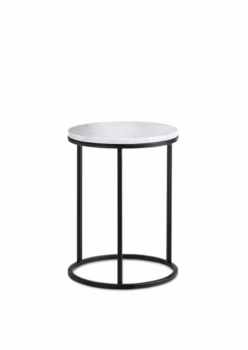 Beistelltisch Kai - LBH ca. 39x39x50 cm, Marmor, Weiß