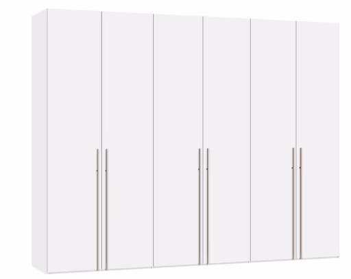 Drehtürenschrank JOIN IT- B ca. 303 cm,  Weiß, Glas, Weiß