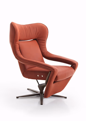 Sessel - Relaxfunktion motorisch, Leder Rot
