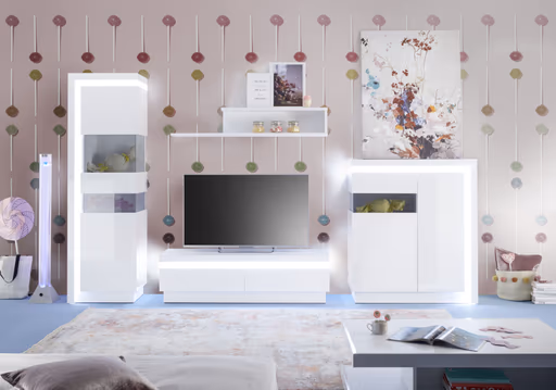 Vitrine - mit Beleuchtung, Weiß