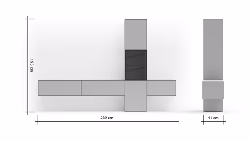 Wohnwand Medio - Lack, Weiß