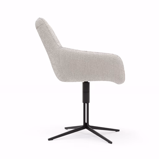 Armlehnstuhl Maluhia - drehbar, Stoff, Hellgrau