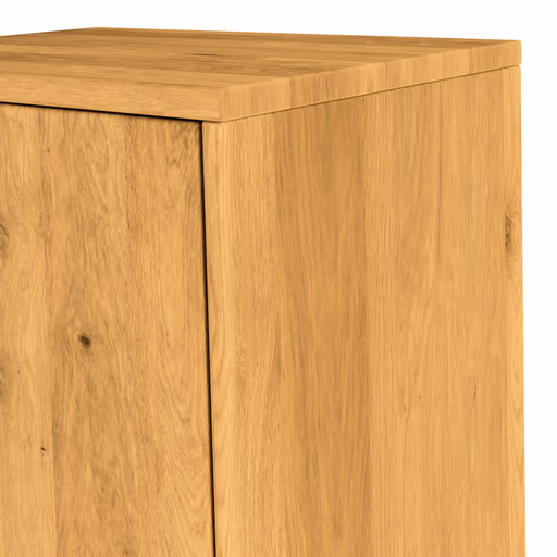 Vitrine Savannah - Anschlag links, inkl. Beleuchtung, Wildeiche massiv, natur geölt