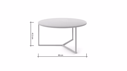 Couchtisch Joan 5 -  LBH ca. 80x80x41,5 cm, Metall, Kreidefarben