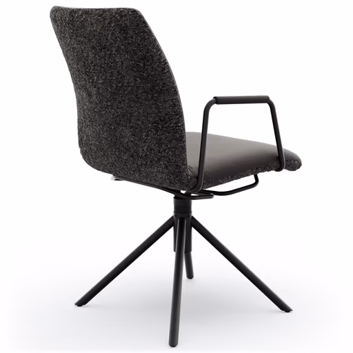 Armlehnstuhl Sedana - drehbar, Stoff, Dunkelgrau