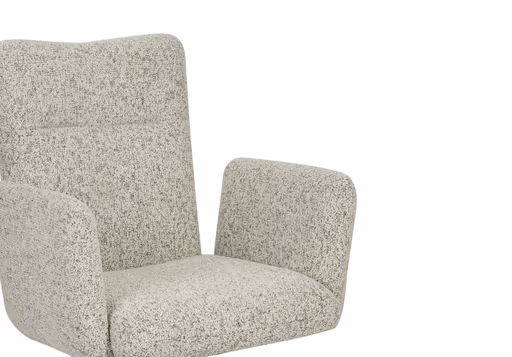 Armlehnstuhl MYLENE - drehbar, Stoff, Schwarz-Weiß