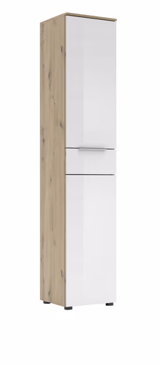 Büroschrank - B ca. 40 cm, Artisan Eiche Nachbildung, Weiß
