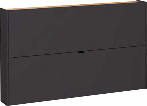 Schuhschrank GIANNA - B ca. 140 cm, Graphit, Navarra Eiche Nachbildung