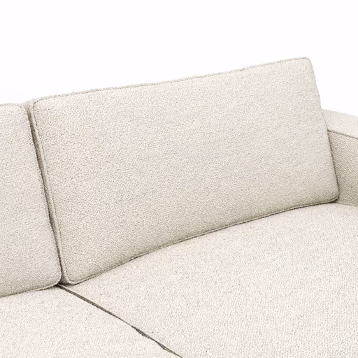 Ecksofa Lilaia - Chaise Longue XL mit 1,5-Sitzer XL rechts, Stoff, Creme