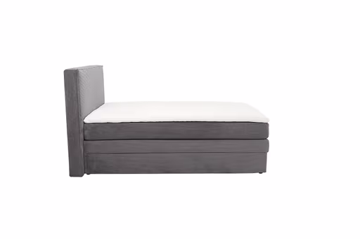 Boxspringbett JANETT- Liegefläche ca. 140x200 cm, Stoff, Grau