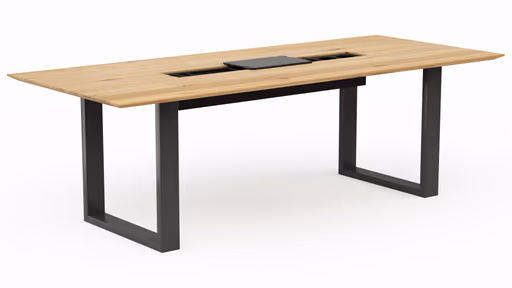 Esstisch Clifton - mit Einsätzen, LB ca. 240x100 cm, Wildeiche massiv, natur geölt