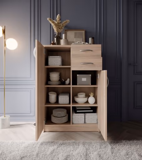 Kommode - B ca. 74 cm, Sonoma Eiche Nachbildung