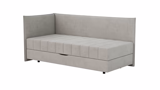 Polsterliege Evora - Liegefläche ca. 90x200 cm, Stoff, Hellgrau