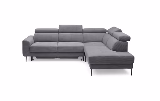 Ecksofa CHARIS - 2-Sitzer, Ecke rechts inkl. Schlaffunktion und Bettkasten, Microfaser, Anthrazit