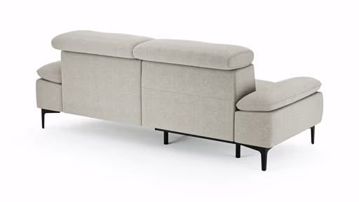 Sofa Felipa - 3-Sitzer inkl. Relaxfunktion (motorisch) und Kopfteil verstellbar, Stoff, Natur