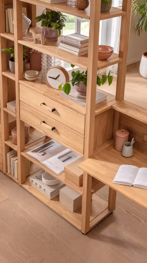 Wohnwand Elara - Eiche massiv, legno geölt