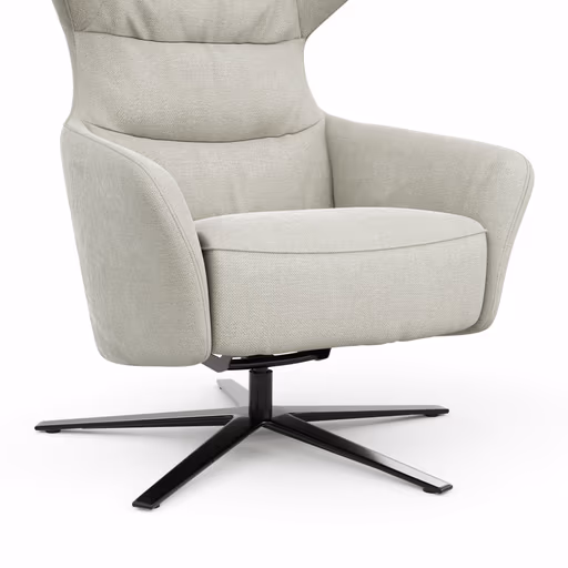 Drehsessel Houston Relax - Größe M, inkl. Relaxfunktion + Gasdruckfeder, Stoff, Natur