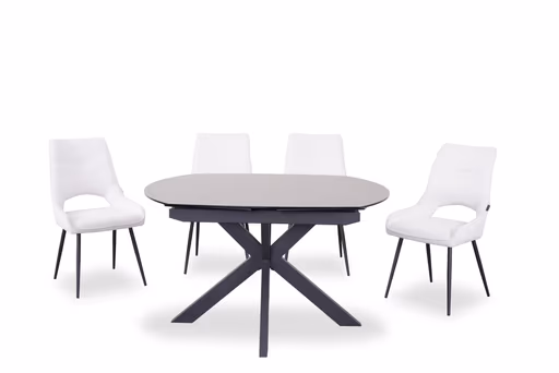 Esstisch MEGGIE - ausziehbar, LB ca. 130x100 cm, Glaskeramik, Grau