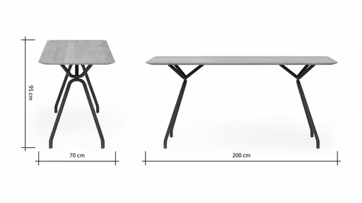 Tresentisch Phoenix - LB ca. 200x70 cm, Eiche massiv