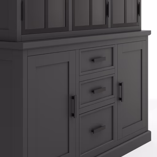 Buffetschrank Litchfield Metal - Graphit, Non-Antique / Metal, Black