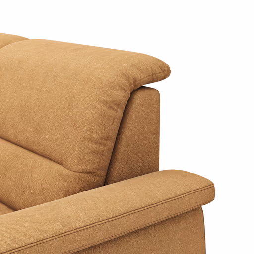 Ecksofa Cornella Classic - Longchair links mit 2-Sitzer, Stoff, Curry