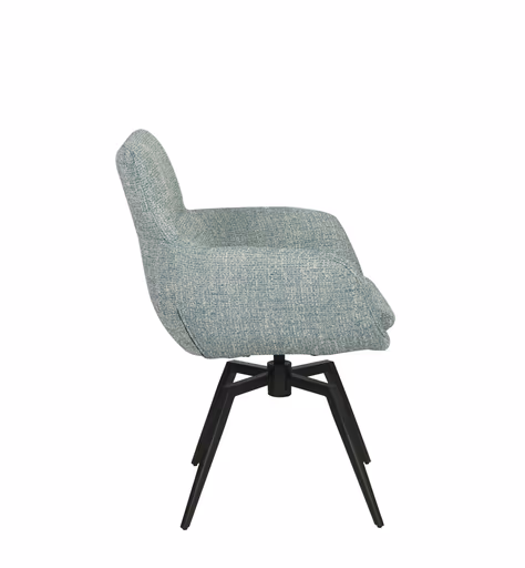 Armlehnstuhl MAXINE - drehbar, Stoff, Petrol