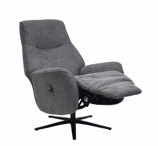 TV-Sessel MARCELAS - drehbar, Relaxfunktion, Kopfteilverstellung, Stoff, Grau