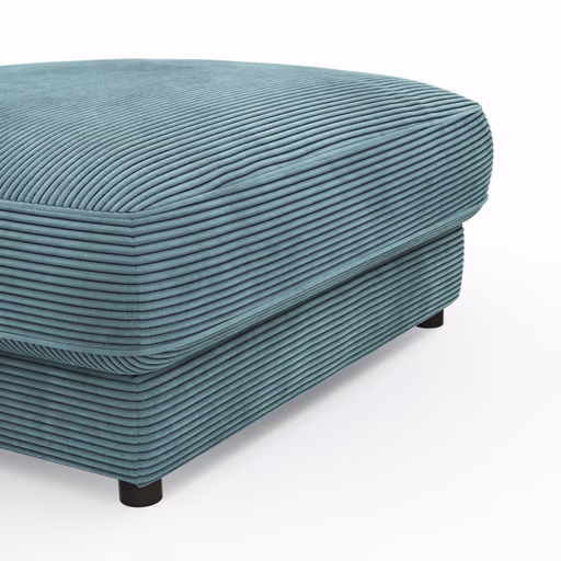 Hocker Juni - LB ca. 90x90 cm, Cord, Petrol