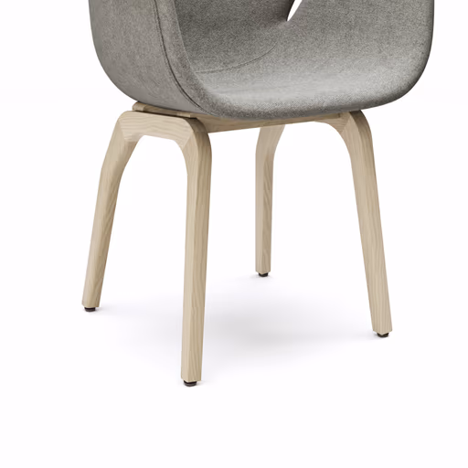 Armlehnstuhl Tooon - Stoff Kristallgrau, Gestell Holz