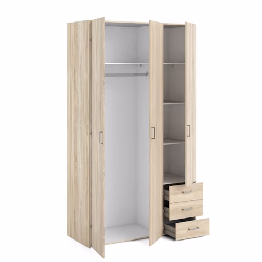 Drehtürenschrank- B ca. 116 cm, Eiche Dekor