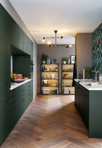 Inselküche 54.160 6 525, Waldgrün samtmatt