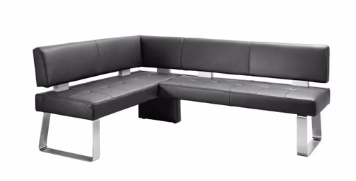 Eckbank EM 8310 - BT ca. 156x203 mit Rückenlehne, Leder, Dunkelbraun