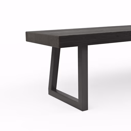 Holzbank Clifton - Breite ca. 220cm, Zerreiche massiv, smoked