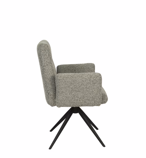 Armlehnstuhl MYLENE - drehbar, Stoff, Schlamm