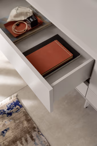 Wohnwand Colore - mit Beleuchtung, Lack, Kaschmir, Sandbeere