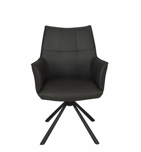 Armlehnstuhl MAKANA - drehbar, Stoff, Schwarz