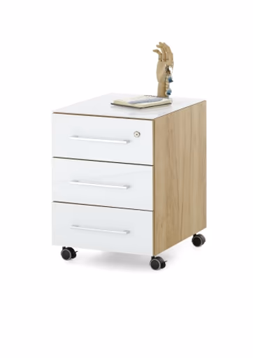 Rollcontainer GWEN - B/H/T ca. 40x55x50 cm, Eiche Dekor