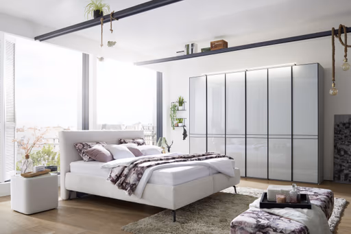 Polsterbett EM Samana X - Liegefläche ca. 180x200 cm, Stoff, beige