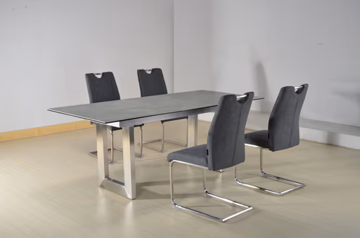 Freischwinger MICHI - Stoff, Schwarz